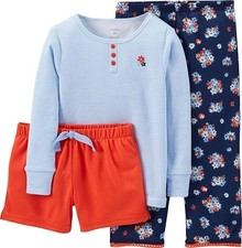 Carter's Little Girls' 3 Piece Print PJ Set Toddler/Kid - Floral - 3T