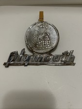 Vintage Plymouth Trunk Emblem Metal Badge Early 40s Missing Pins