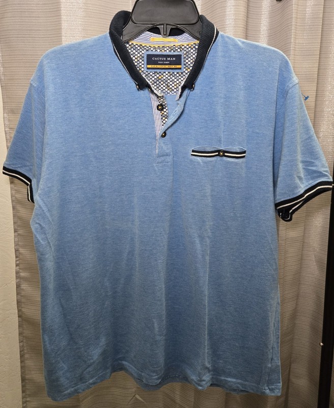 Catus Man Ricky Singh polo shirt XL blue chest pocket