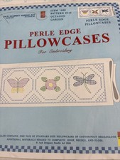 Jack Dempsey Needle Art Stamped 1600 Pillowcases 2 Pack Octagon Garden