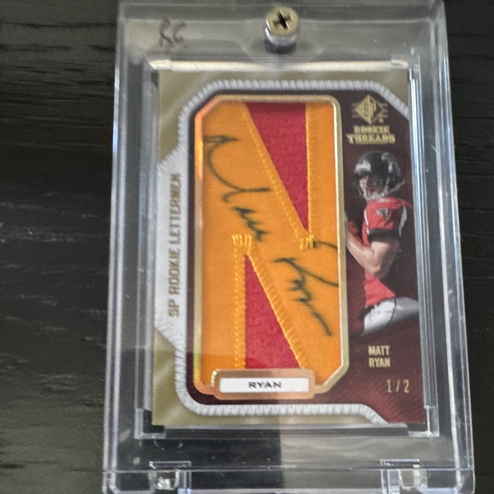 Matt Ryan SP Rookie Threads #MR40 Rookie Lettermen Patch-Autograph