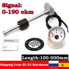 A 0-190ohm Stainless Steel Marine Fuel Level Gauge Sensor Fit Boat Car 100-500mm