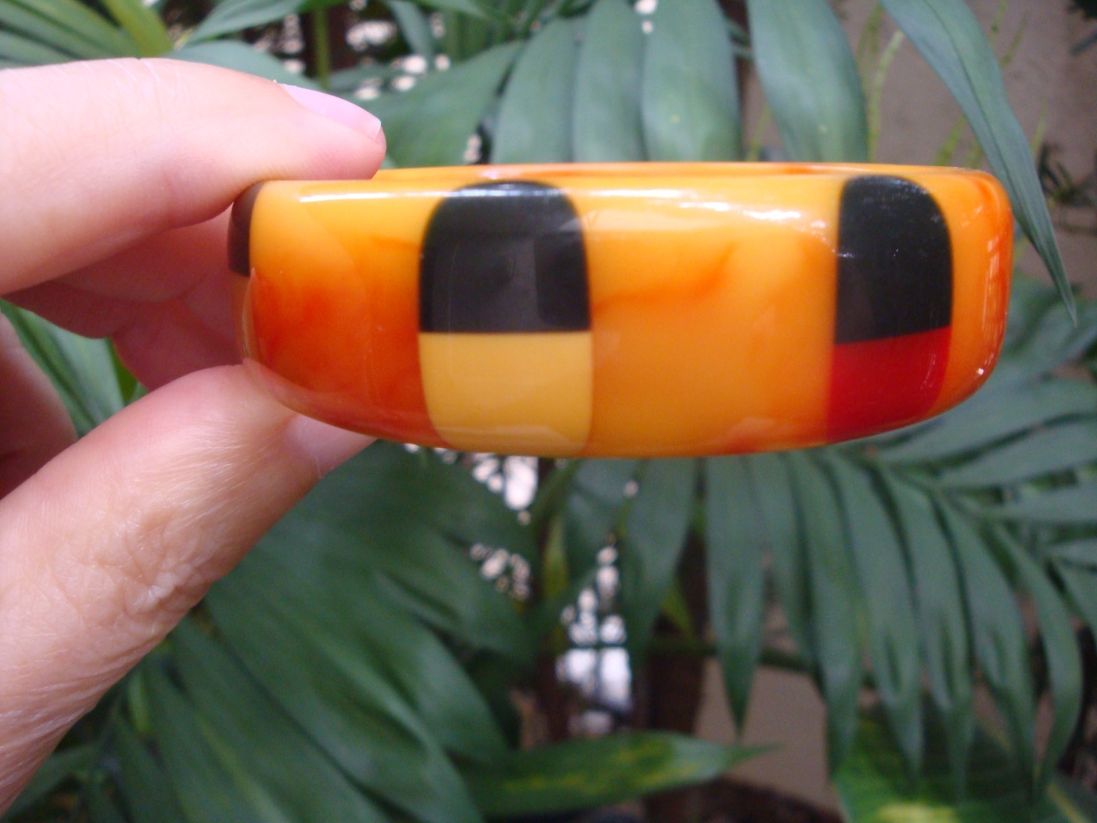 Marbled  Shultz Bakelite Bracelet! Multi Colored … - image 1