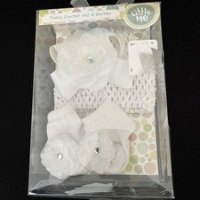 Little Me Headwrap, Booties, Clippie Set, Pink Cream, 0-12 Mos, New