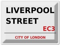 Blechschild 30X40 Cm London City Liverpool Street EC3 Deko Geschenk Metall Schil