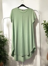 Ladies Long Green Tunic Tshirt Dress Size S 