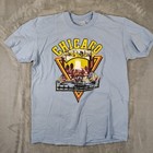 Vintage Stedman Chicago T Shirt XL Made In USA Blue Chicago Graphic 