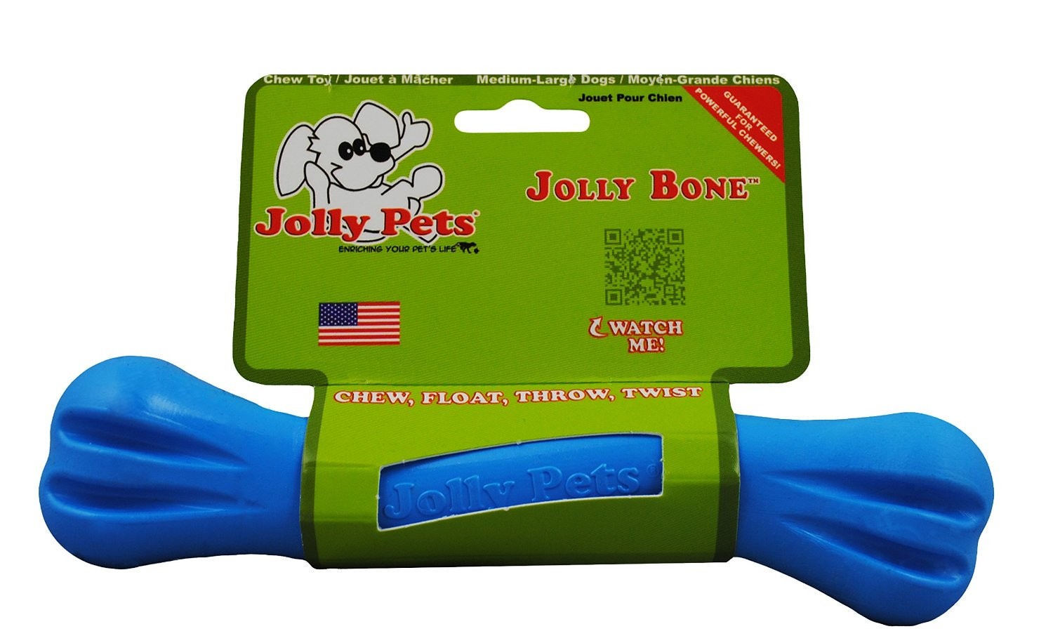 Jolly Pets Jolly Bone Durable Interactive Float Chew Dog Toy
