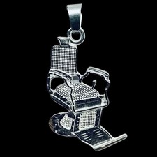 Ciondolo sedia barbiere negozio retrò argento sterling 925 fatto a mano a Taxco Messico