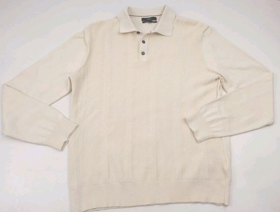 Marks Spencer M&S Cotton Rich Long Sleeve Button Polo Shirt Jumper Top Large 42