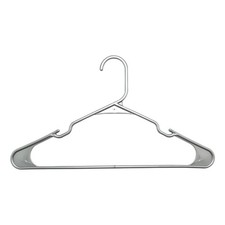 Mainstays Plastic Notched Adult Hangers for Any Clothing Type, Silver Hail 50 Ct