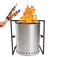 FEBTECH Large smokeless firepit – Stainless Steel fire Pit with Stand