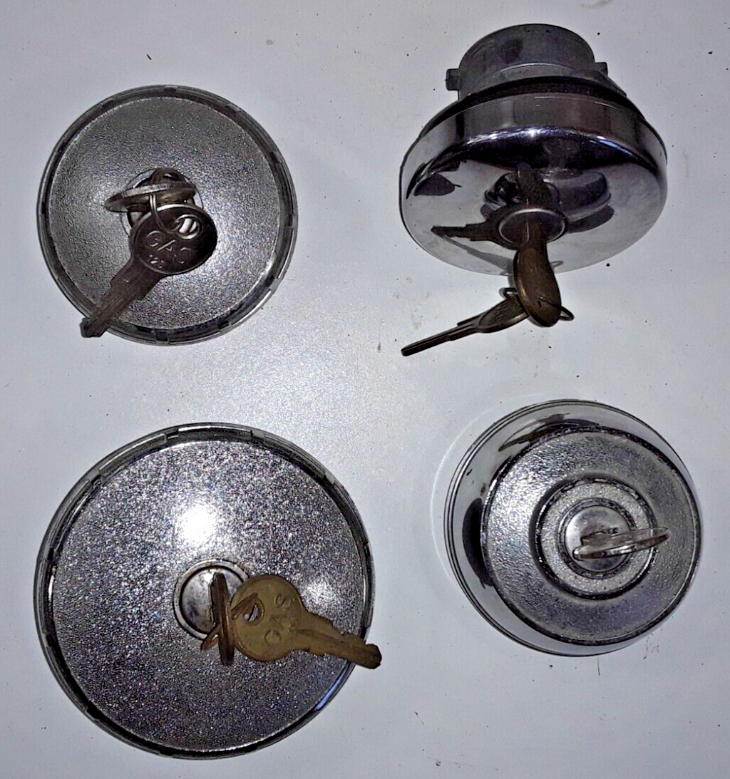 Vintage Chrome Locking Gas Cap Lot w Keys - M843 | eBay