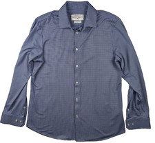 MIZZEN MAIN Spinnaker Men XL Blue Gingham Button Front Shirt Stretch USA