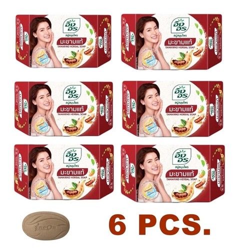 6X Thai Soap Ing-on Tamarind Herbal Product 85g Brighten Skin 100% Natural - Picture 3 of 5
