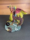 Red Dragon on Ice Resin Fantasy Figurine Decoration with Crystal Ball