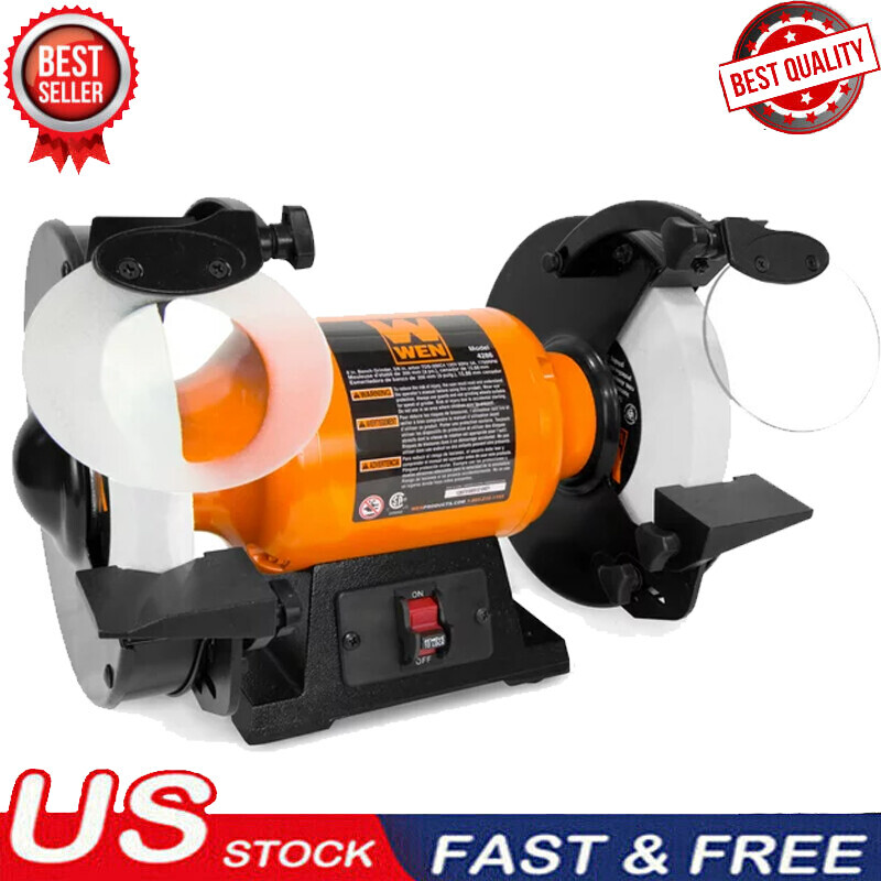 3-Amp 8-Inch Slow Speed Bench Grinder for Restoring Blades and Tools