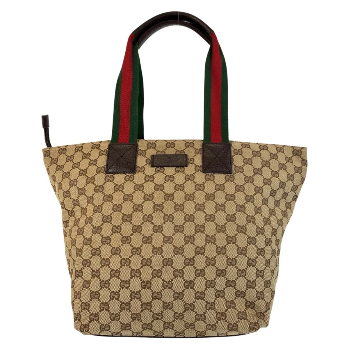 Sac fourre tout bandoulière GUCCI Web Stripe 131231 beige marron GG toile/cuir GG