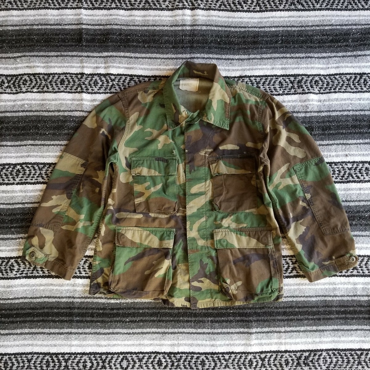 Vtg 80s US Military Army M X-Short Woodland Camo Combat Field