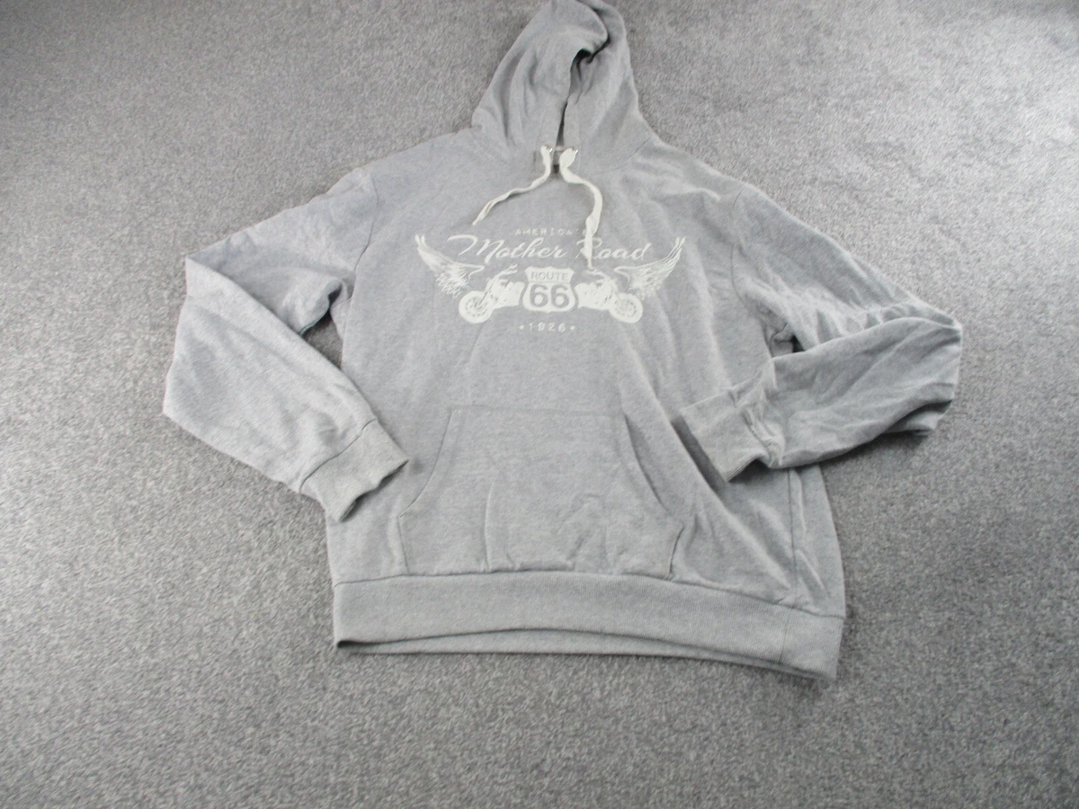 Route 66 Hoodie Mens Extra Large XL Grey Hooded Hood American Wings Logo  Biker | eBay