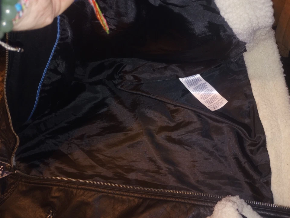 Chaqueta de moto para mujer Chaps de cuero negra talla grande Foto 3 de 4