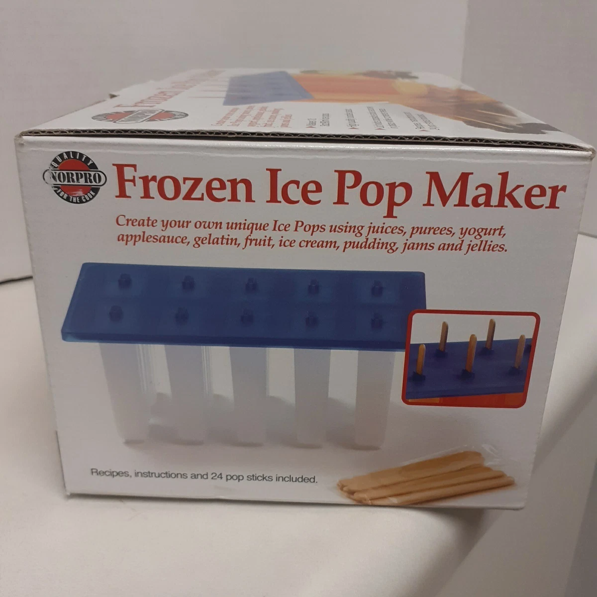Norpro Frozen Ice Pop Maker with 24 Wooden Sticks 802197705160 eBay