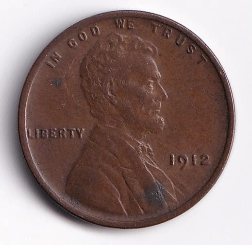 United States USA 1912 1c One Cent Lincoln Wheat Penny Bronze Coin - Image 2 of 2