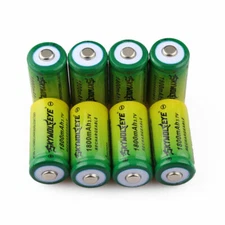 8pcs SKYWOLFEYE 16340 3.7V 1800mAh Rechargeable Li-Ion Battery Cell For Torch US