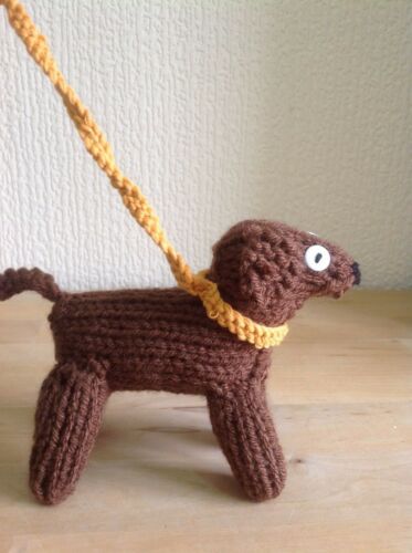 Dolls clothes knitting pattern.18" doll. Dress, Jumper and pet dog. KNM84 - Picture 6 of 9