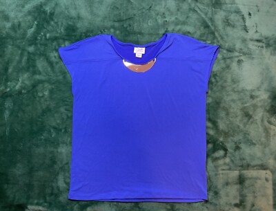 New JACLYN SMITH Collection Women s Sleeveless Blouse Size SMALL Blue w/Silver