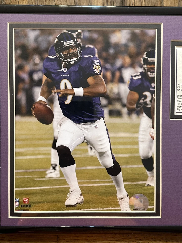 Foto de Steve McNair de los Baltimore Ravens 2005 NFL, estadísticas y logros de la NFL enmarcados Foto 2 de 4