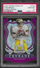 2020 Panini Prizm Draft Picks #100 Tom Brady Purple Prizm PSA 10 GEM MINT Pop 4