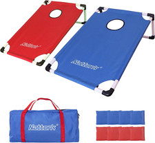 Portable Cornhole Set PVC Framed Corn Holes Outdoor Game Set with 2 Cornhole Boa