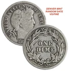 RANDOM DATE DENVER D-MINT BARBER DIME IN VG/FINE CONDITION