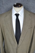 VTG Polo Ralph Lauren Blazer Men 42 Brown Plaid Check Houndstooth Sport Coat USA