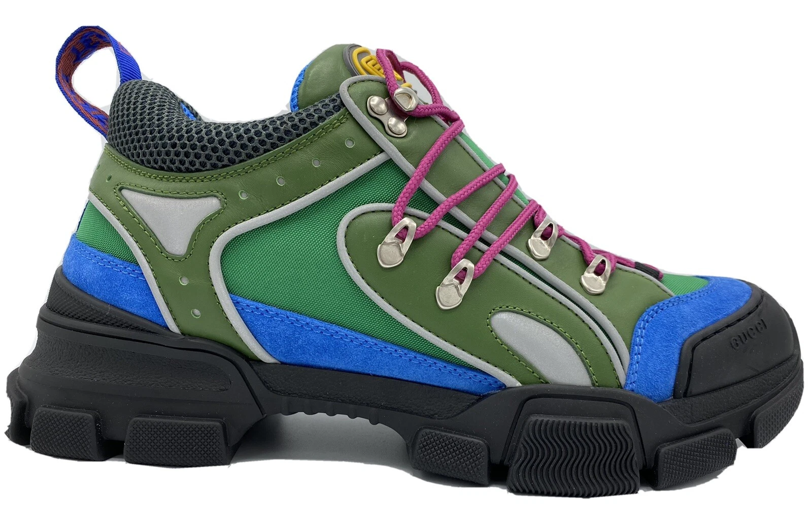 Baskets Gucci bleu royal vert Flashtrek taille US 15,5 fabriquées en Italie