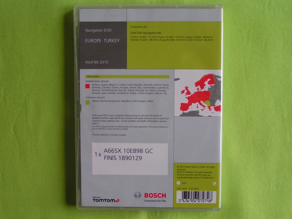 DVD NAVIGATION FORD NX EUROPA TÜRKEI 2015 FOCUS KUGA GALAXY MONDEO C-MAX S-MAX - Bild 2 von 4