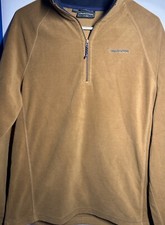 Craghoppers Fleece Pullover Mens UK Medium Brown 1/4 Zip Outdoor