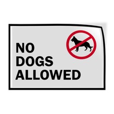 Horizontal Vinyl Stickers No Dogs Allowed Pet Animal Security Industrial