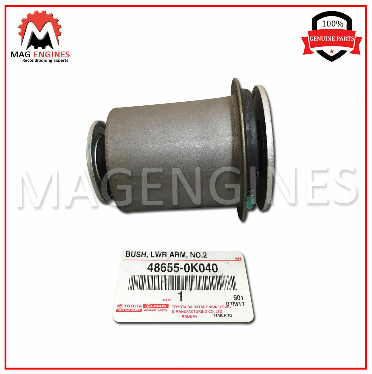 48655-0K040 GENUINE OEM BUSH, FRONT LOWER ARM, NO.2, RH/LH