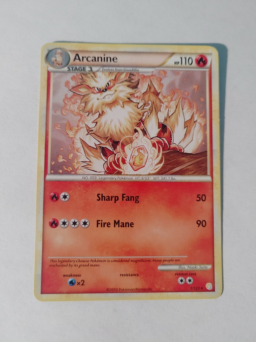Arcanine 1/123 Heartgold & Soulsilver Pokemon Card 2010 | eBay
