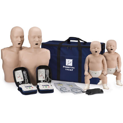 Prestan TAKE2 CPR Training Kit w/ 2 Adult, 2 Infant, 2 AED Trainers, & Carry Bag