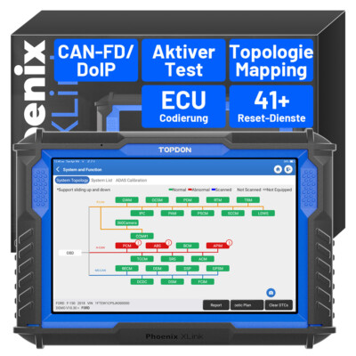 TOPDON Phoenix Xlink KFZ OBD2 Diagnosegerät ALLE SYSTEM ECU Programmier Deutsch