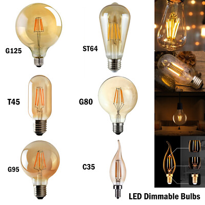 Vintage Filament LED Edison Leuchtmittel E27 4W/8W dimmbar Deko Industrie Leuchte