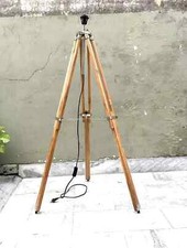 Nautical Teak Wood Adjustable Tripod Vintage Floor Stand Antique Style Tripod