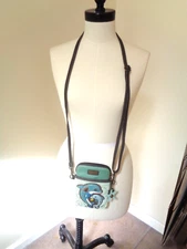 CHALA Handbag Cell Phone Crossbody Adjustable Strap Dolphin Ocean Charms Teal