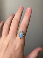 Moonstone 925 Sterling Silver Ring Handmade Jewelry Gift For Her A-25