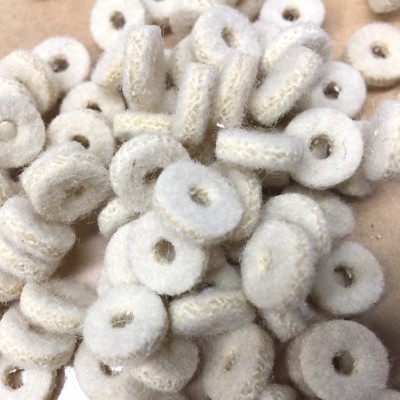 Full Set 100 pcs White Piano Balance Rail Felt Punchings .135'' Very Thick