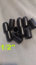QT (10) round rubber vacuum caps dust cap thread protector pipe cover 1/2'' I.D.