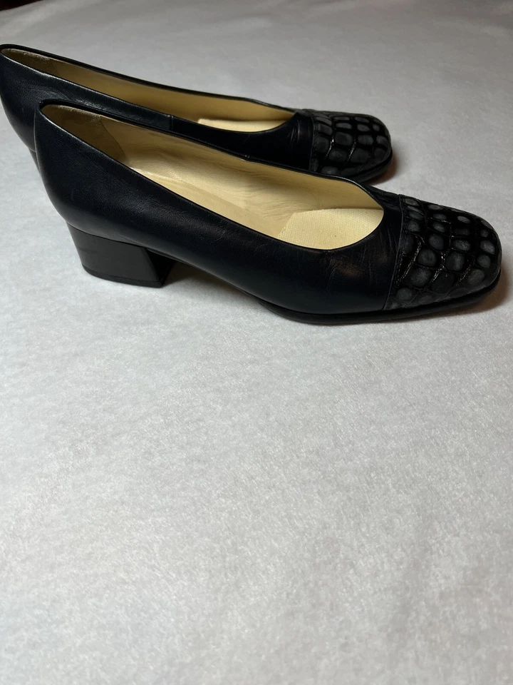 Zapatos sin cordones PETER KAISER Puntera Bloque Tacones Bajos Talla 7 Alemania Foto 4 de 4